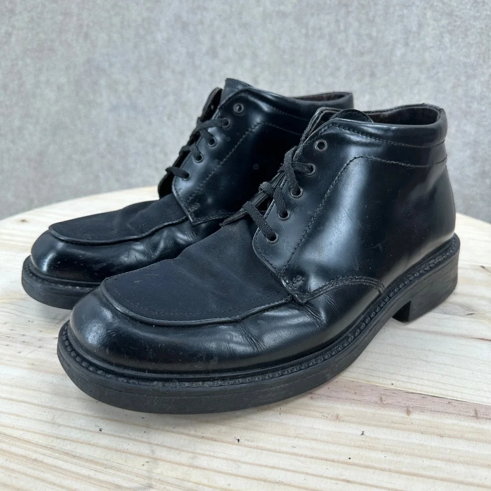 VTG Skechers‎ Mens Black Leather Chukka Boots Lace Up Moc Toe Ankle Boots 9.5